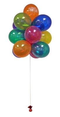 15 adet renkli u�an balon demeti 