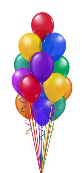 21 adet renkli u�an balon buketi 